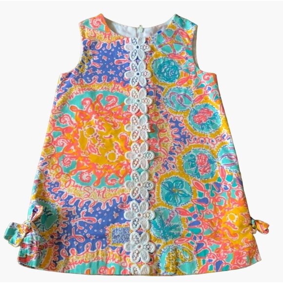 Lilly Pulitzer Classic Shift Dress A Story Written in the Sun Toddler Girls Size - Picture 2 of 8